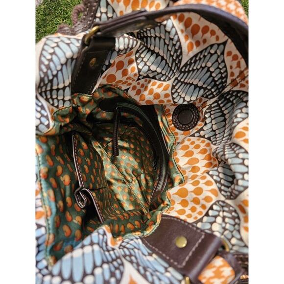 Lockheart Canvas Leather Shoulder Bag Crossbody M008008 Colorful Flap 14x13x6 - Picture 4 of 6